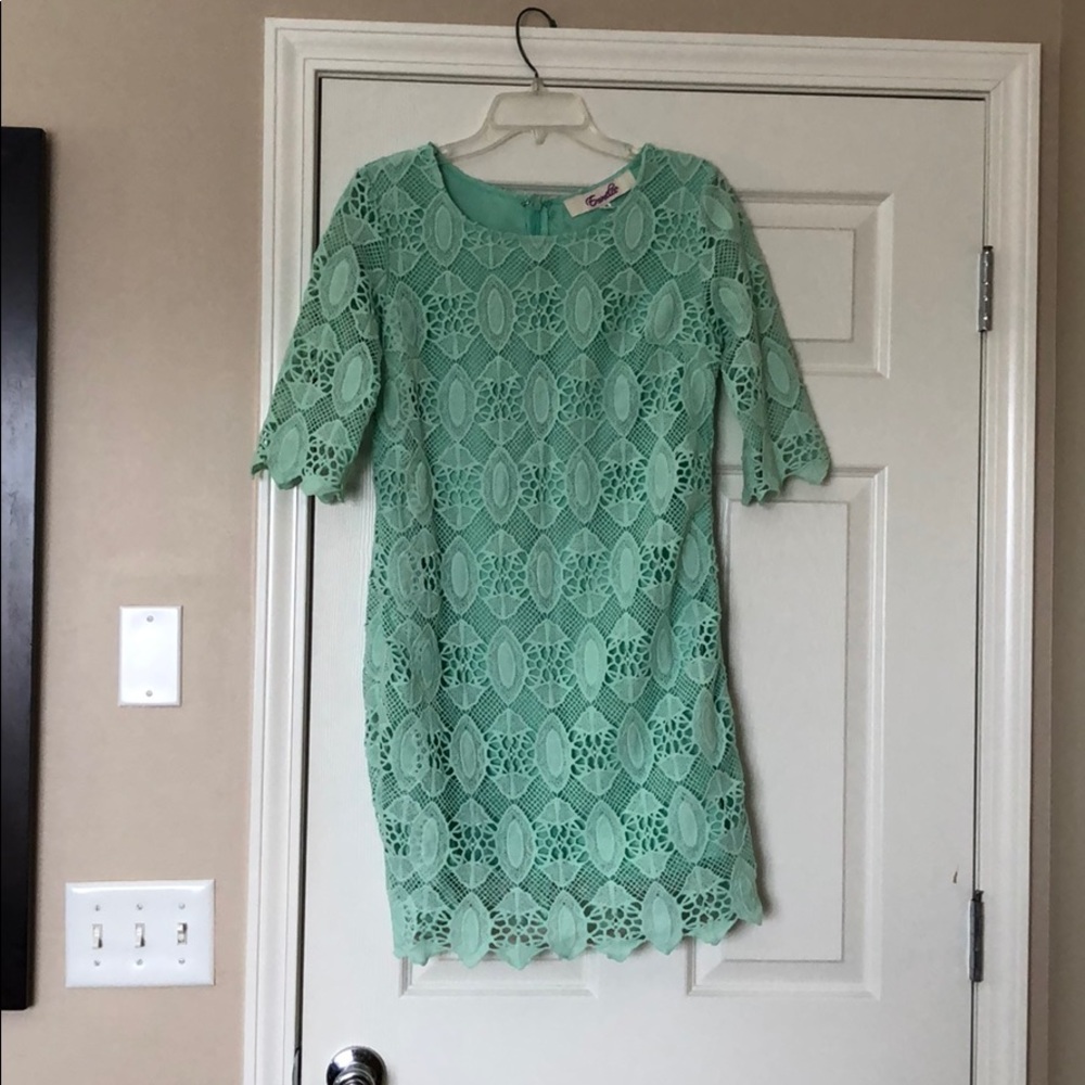 Beautiful turquoise crochet dress